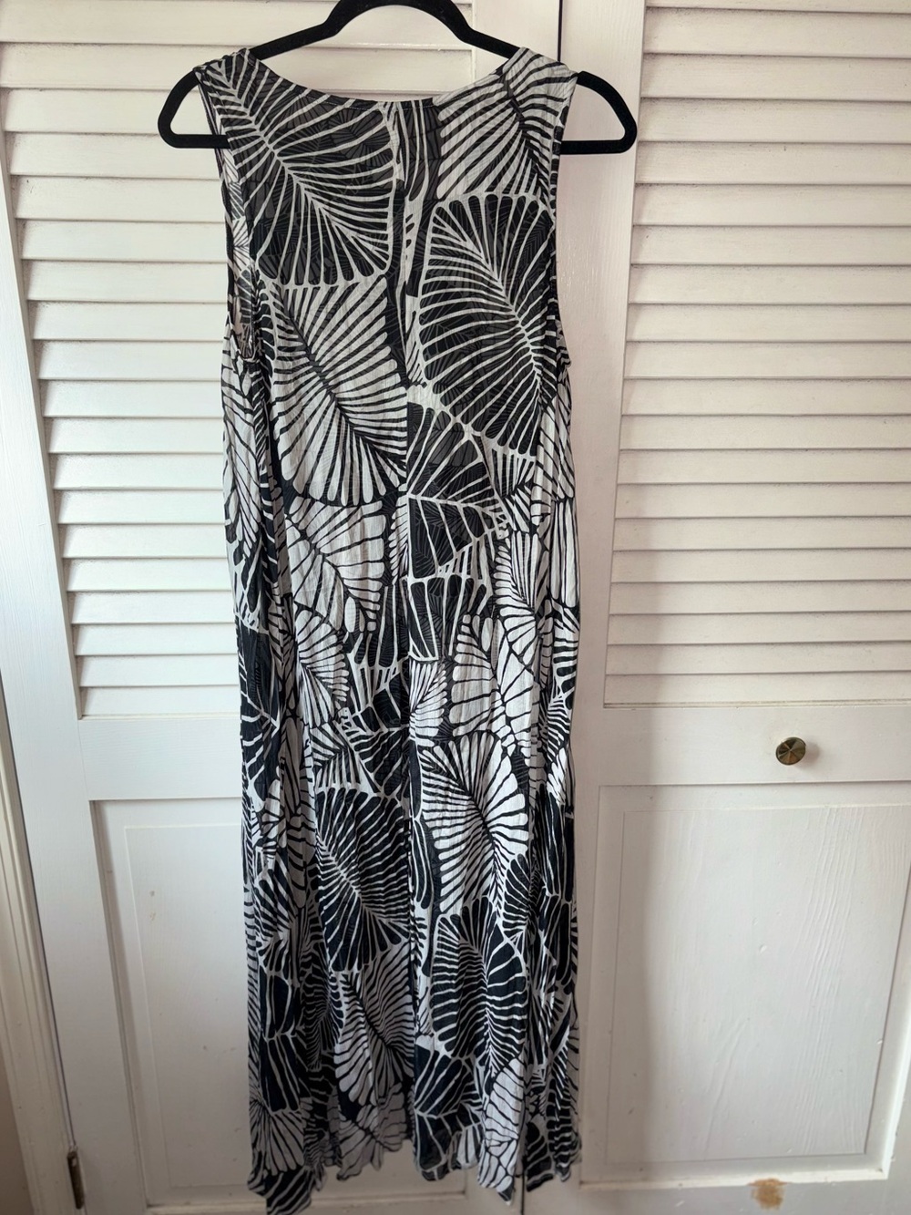 NWT Soft Surroundings Miami Beach Maxi Dress Black White Tropical PM - Picture 5 of 6